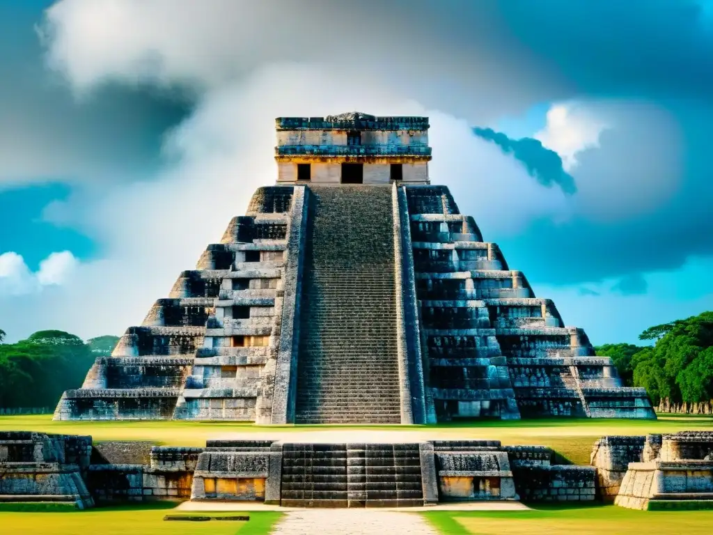 Detalle celestial de templo precolombino en Chichen Itza