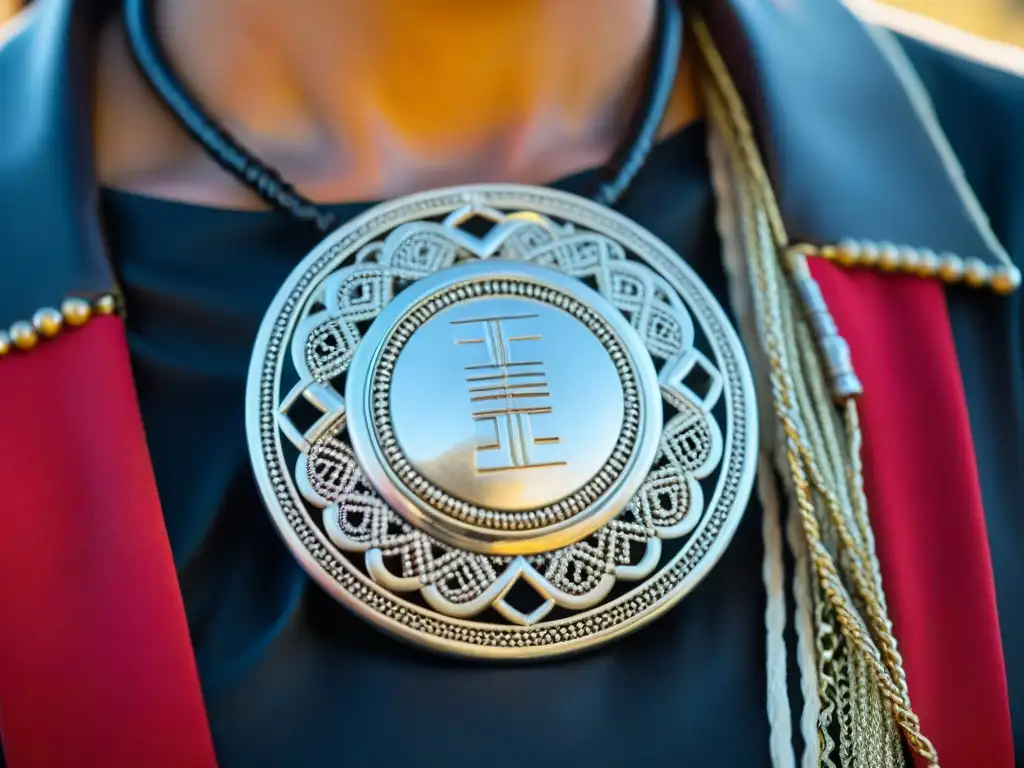 Detalle en plata Mapuche, reflejando los principios éticos de los pueblos originarios