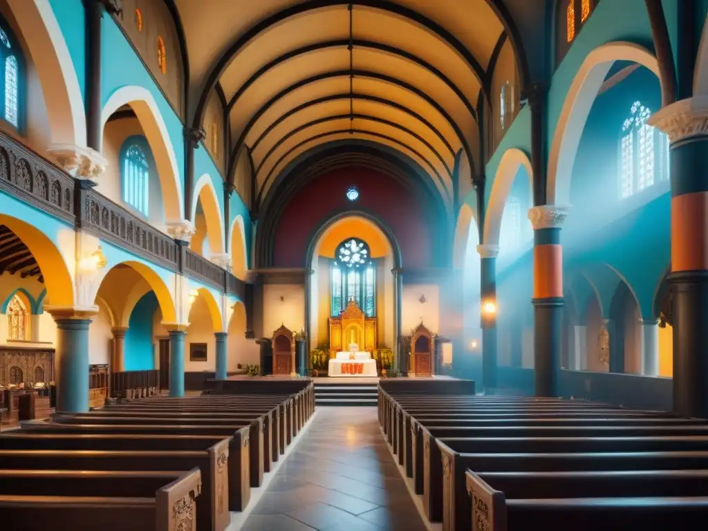 Detalles impresionantes en iglesia histórica, fusionando influencia europea en arquitectura indígena