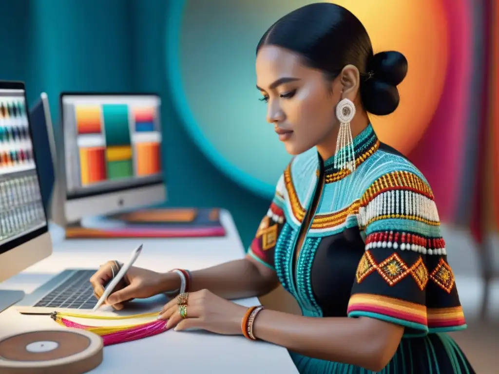 Diseñador de moda indígena fusiona tradición y tecnología en redes sociales