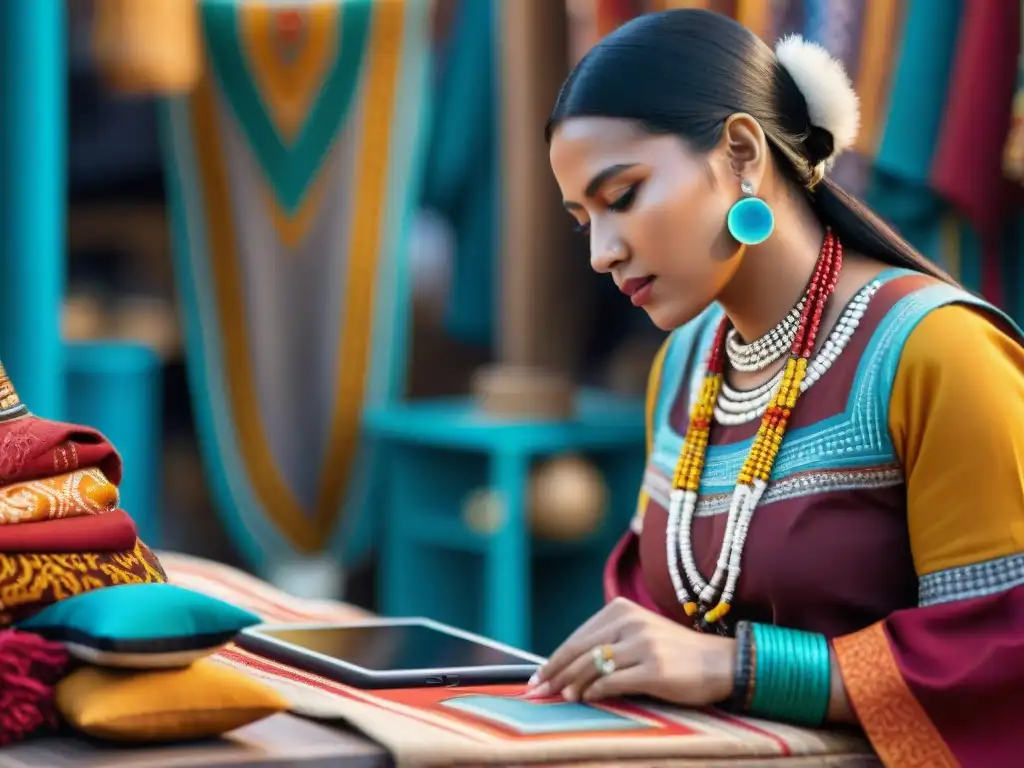 Diseñadores indígenas fusionan moda tradicional con redes sociales y tecnología en mercado colorido