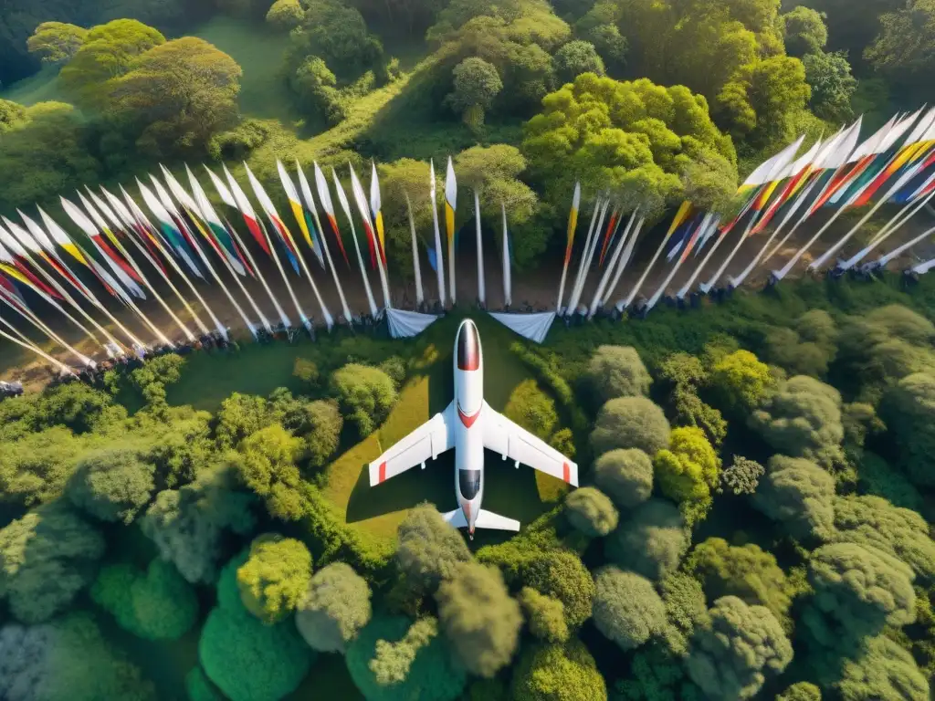 Un dron captura la protección de sitios sagrados indígenas entre la exuberante vegetación