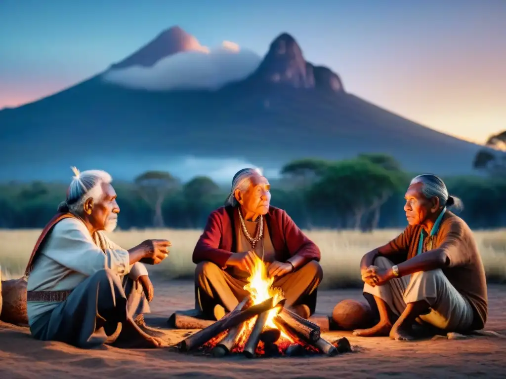 Elders indígenas comparten historias alrededor del fuego, evocando sabiduría y la importancia de la documentación oral culturas indígenas