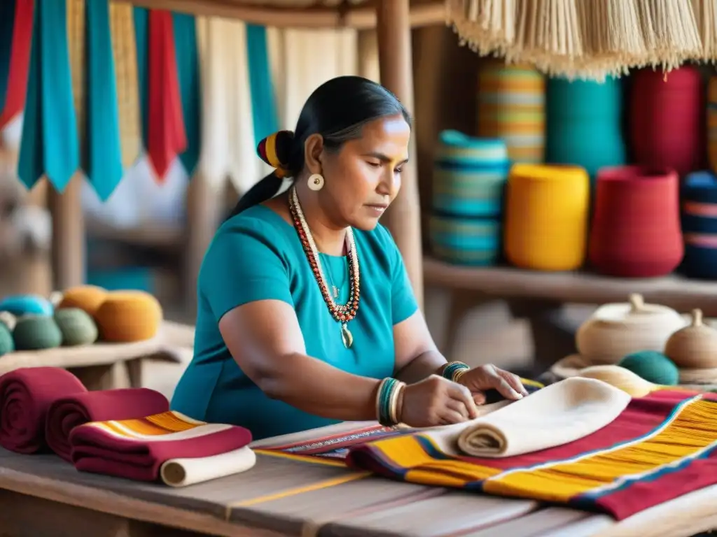 Emprendimientos indígenas: artesanos creando con orgullo en un mercado vibrante