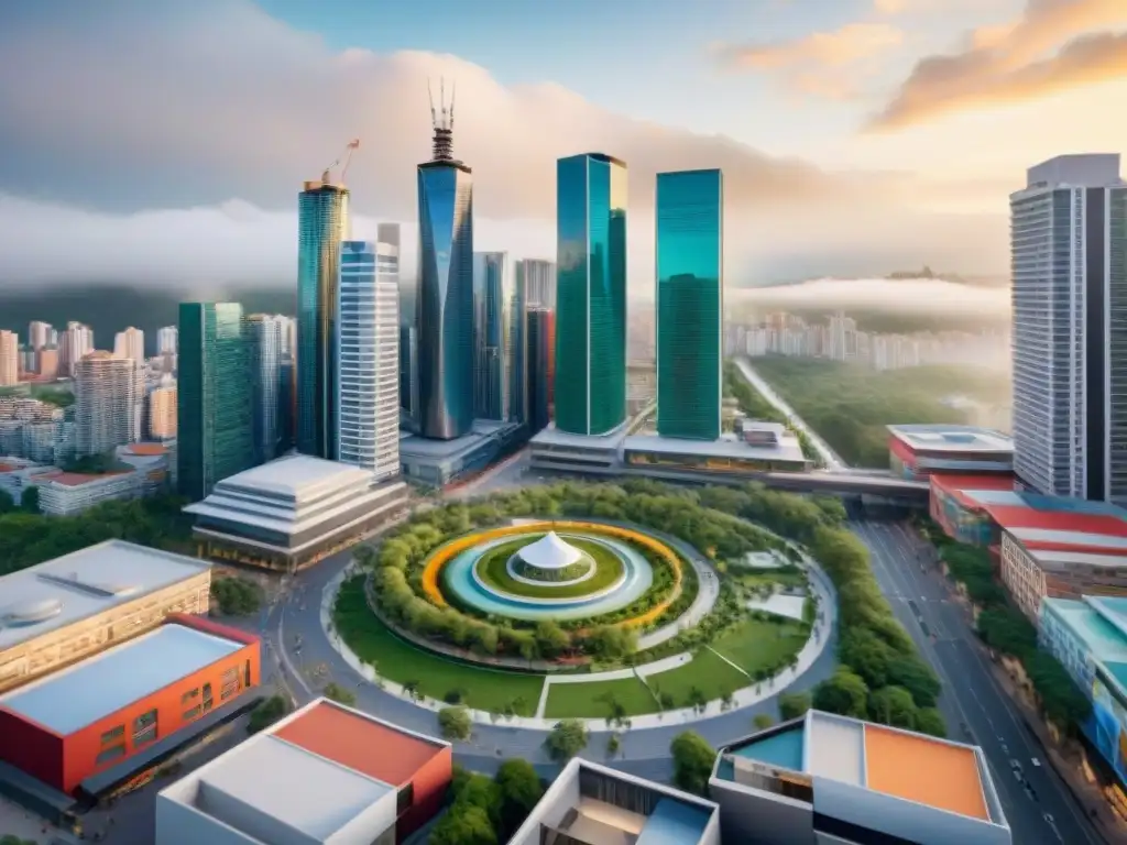 Un encuentro armonioso entre rascacielos modernos y arquitectura indígena en proyectos urbanos con principios indígenas