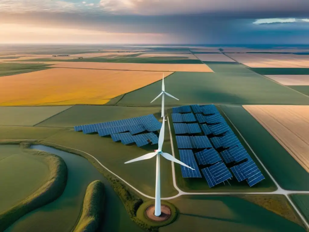 Energía sostenible en tierras tribus Sioux: fusión de tradición y modernidad al atardecer