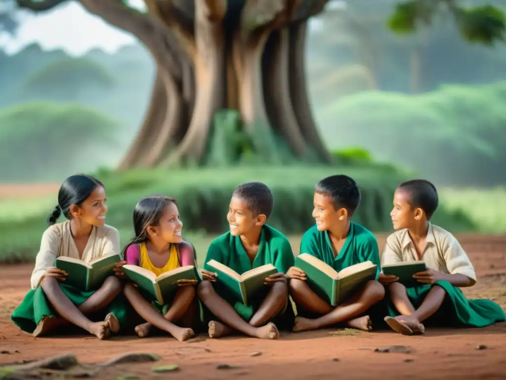 Un escenario mágico en el corazón de la selva paraguaya donde niños guaraníes aprenden su lengua ancestral