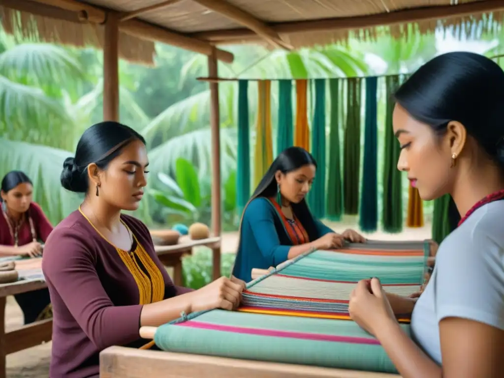 Estudiantes participan con artesanos indígenas en taller de tejido tradicional, integración saberes tradicionales educación bilingüe