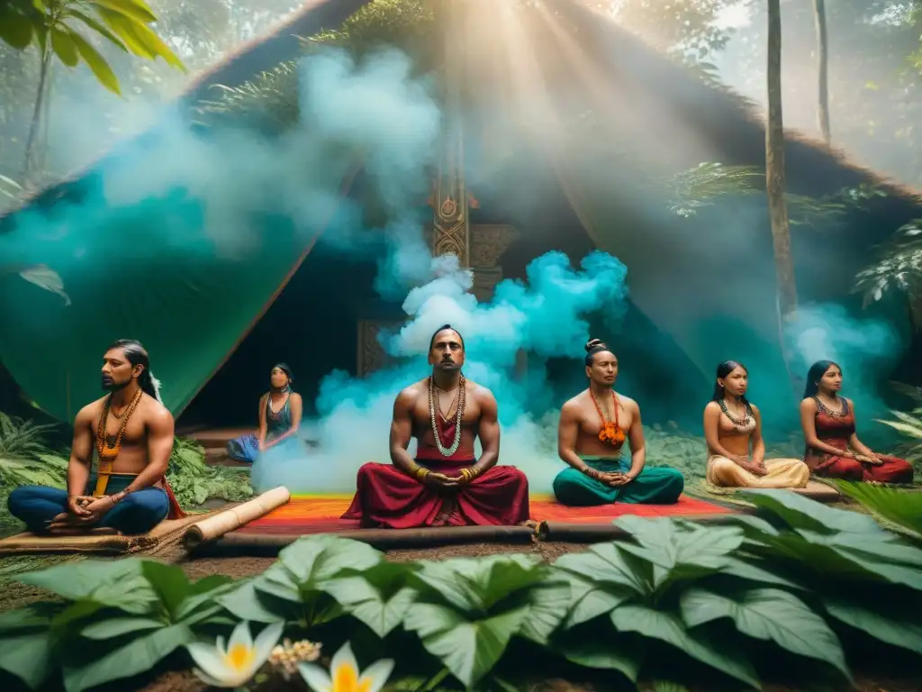 Una experiencia espiritual en retiros indígenas: grupo en ceremonia entre la naturaleza vibrante