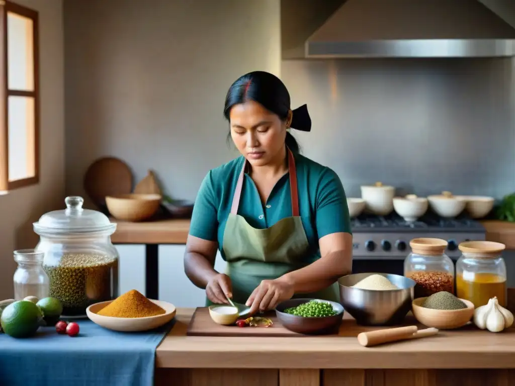 Experto en alimentos ancestrales preservando con tecnología moderna en cocina