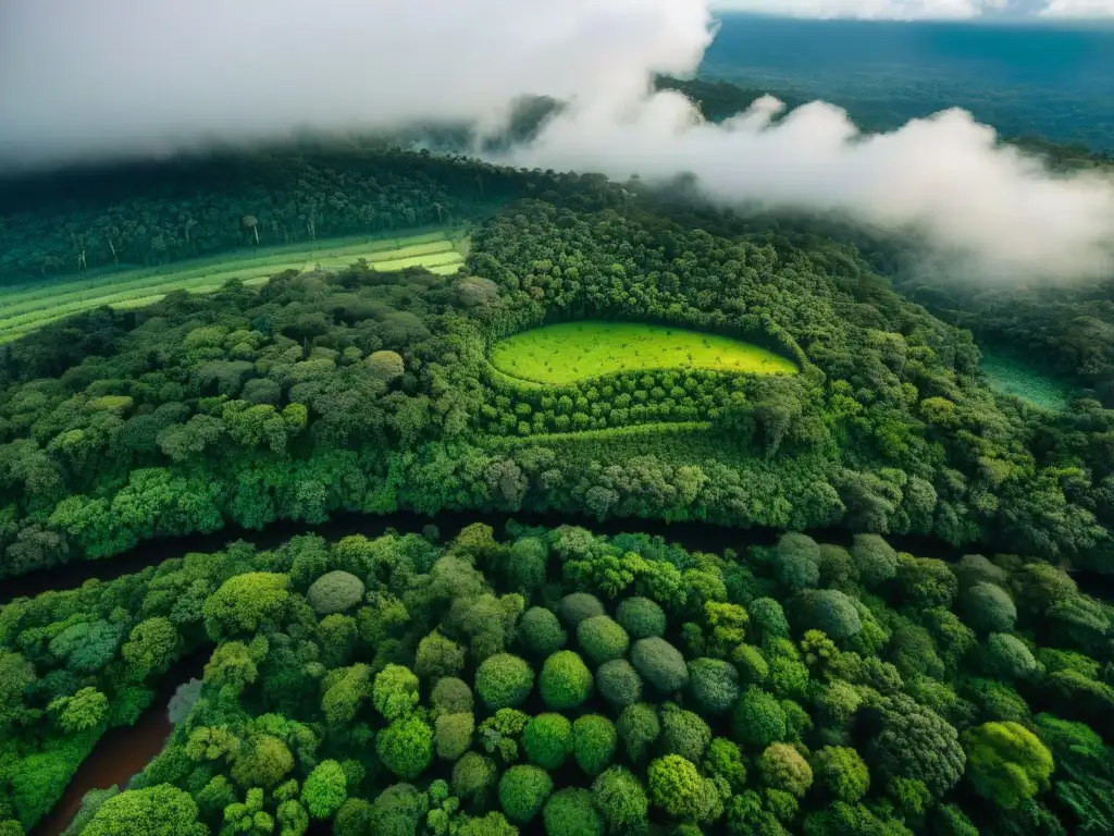 Plantación de camu camu en la exuberante Amazonía, destacando los beneficios del camu camu y la cosecha sostenible