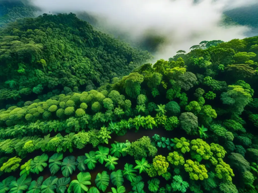 Un exuberante bosque amazónico con plantas de Sacha Inchi vibrantes