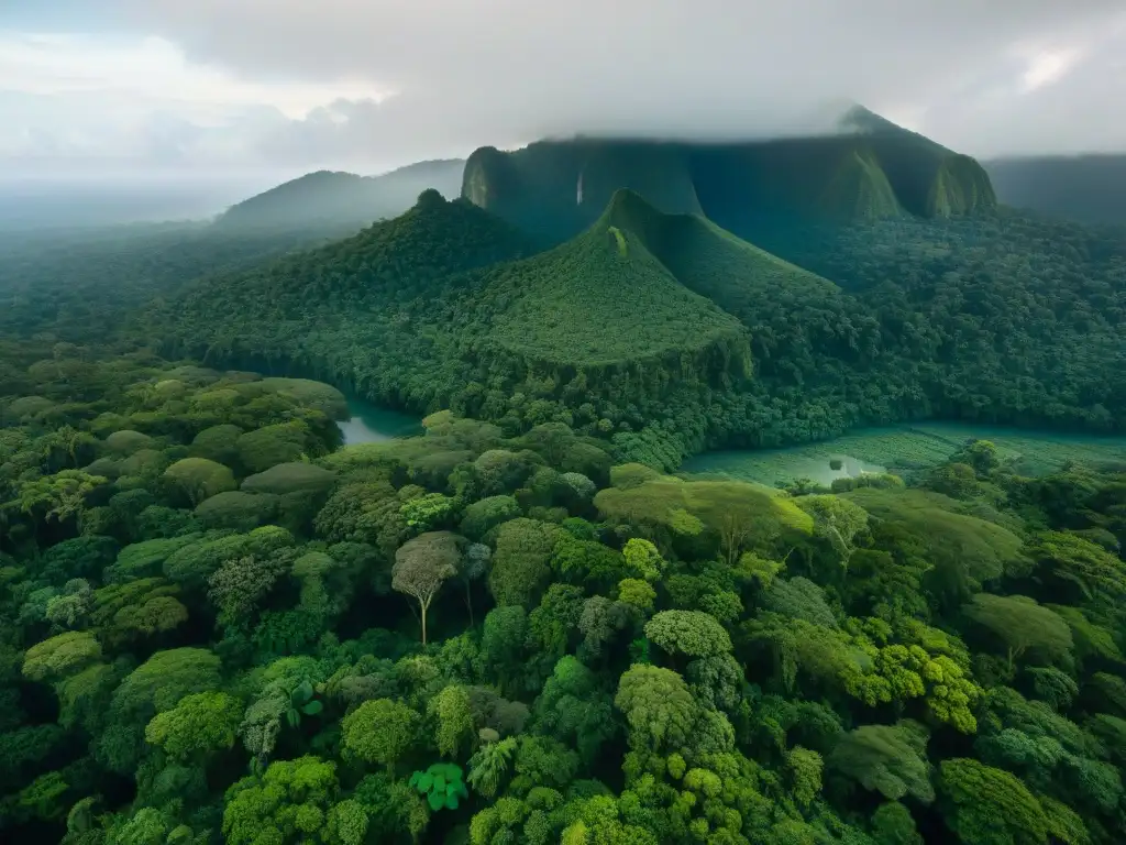 Explora la exuberante selva de Centroamérica con río serpenteante