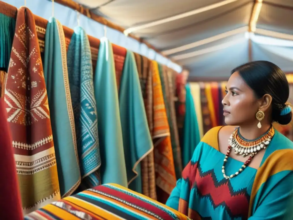 Ferias textiles indígenas: un mercado vibrante lleno de colores y tradiciones, reflejo de justicia socioeconómica