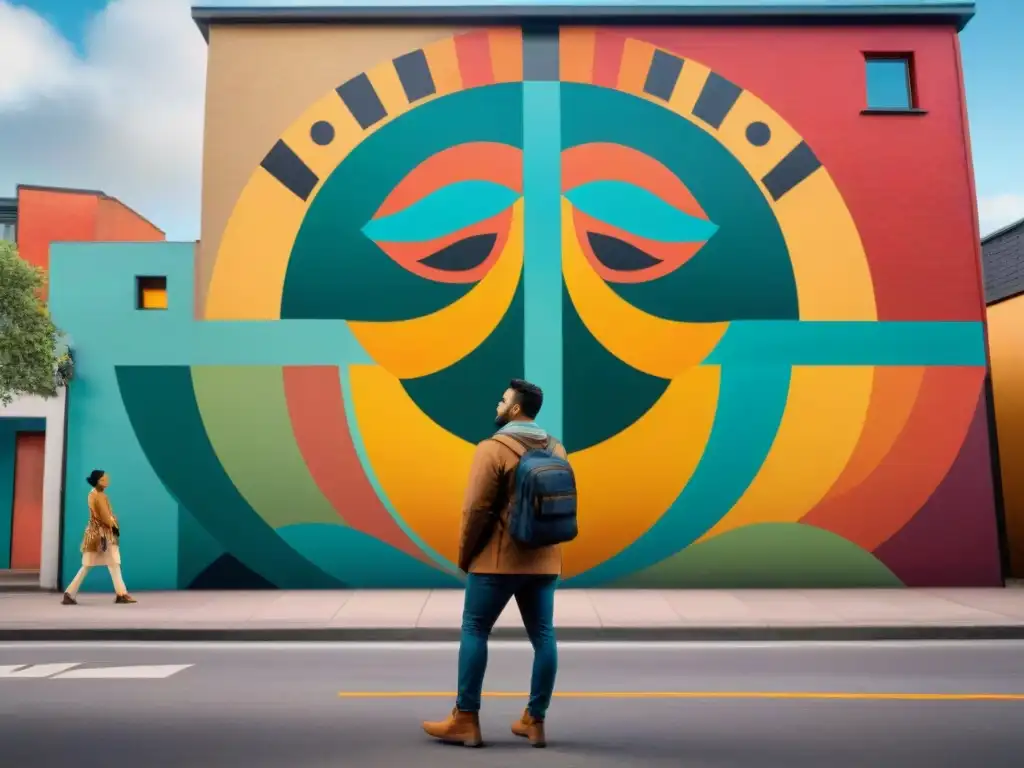 Una fusión vibrante de arte contemporáneo y oralidad indígena en un mural urbano lleno de vida