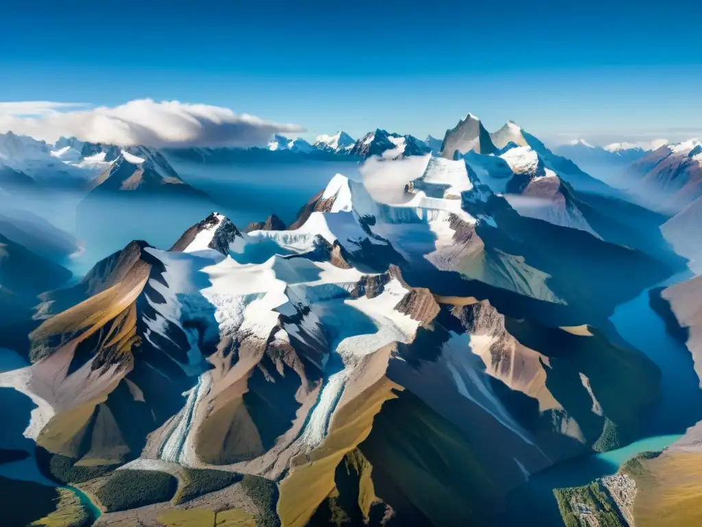 Glaciares andinos impactados por el cambio climático, majestuosos y vulnerables bajo el sol