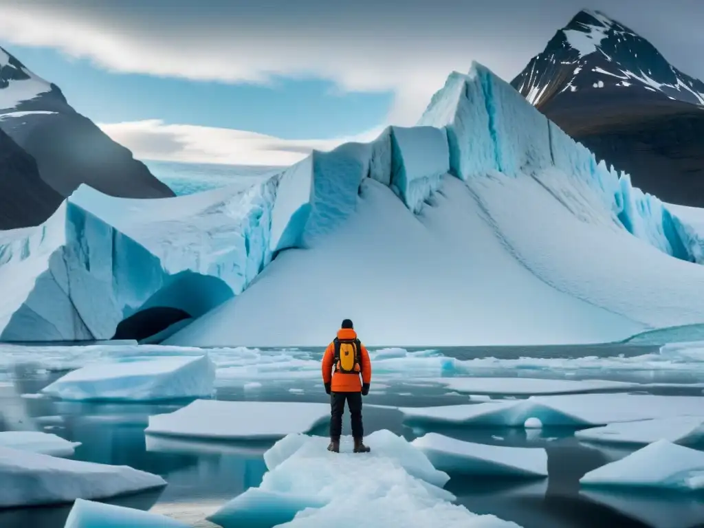 Un grupo de activistas indígenas en el Ártico, unidos frente al majestuoso glaciar