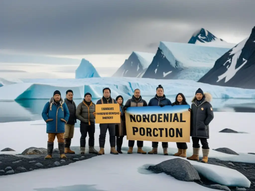 Un grupo de activistas indígenas en el Ártico defiende sus tierras ancestrales bajo el cielo nublado