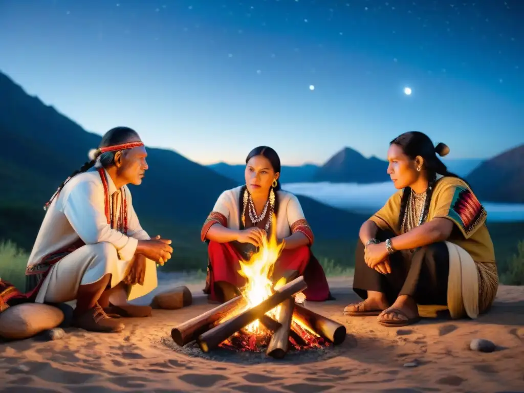 Cineastas indígenas: Pasión y unión bajo las estrellas Grupo de cineastas indígenas comparten historias alrededor de fogata bajo cielo estrellado
