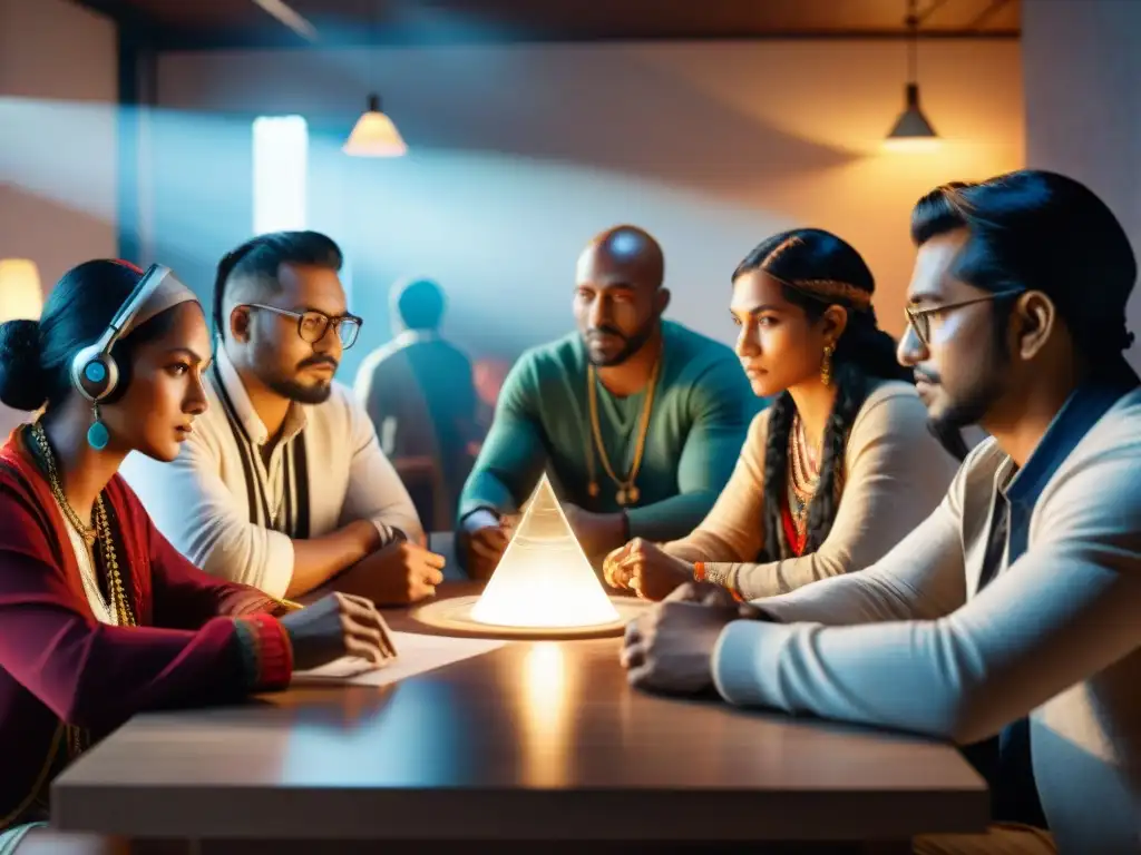 Desarrolladores indígenas crean videojuegos auténticos Grupo de desarrolladores indígenas inmersos en la creación de videojuegos, representación real