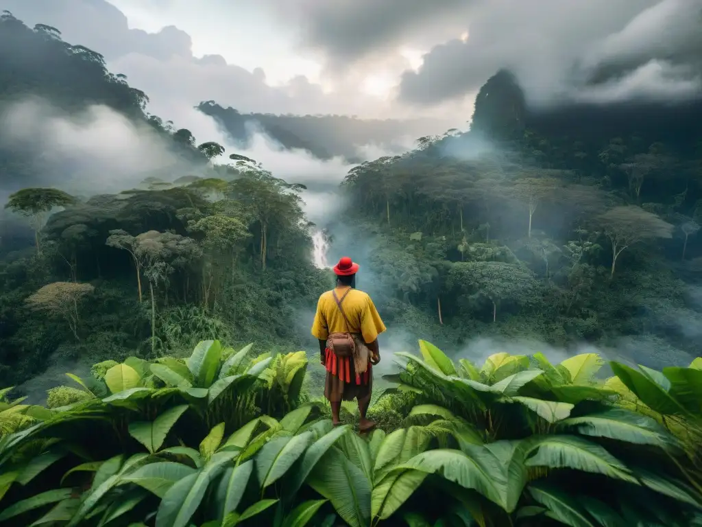 Un grupo de asháninkas en la selva amazónica, mostrando determinación ante la deforestación en la Amazonía Peruana