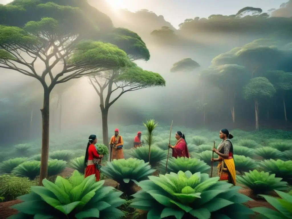 Guardianes indígenas reforestando en armonía con la naturaleza