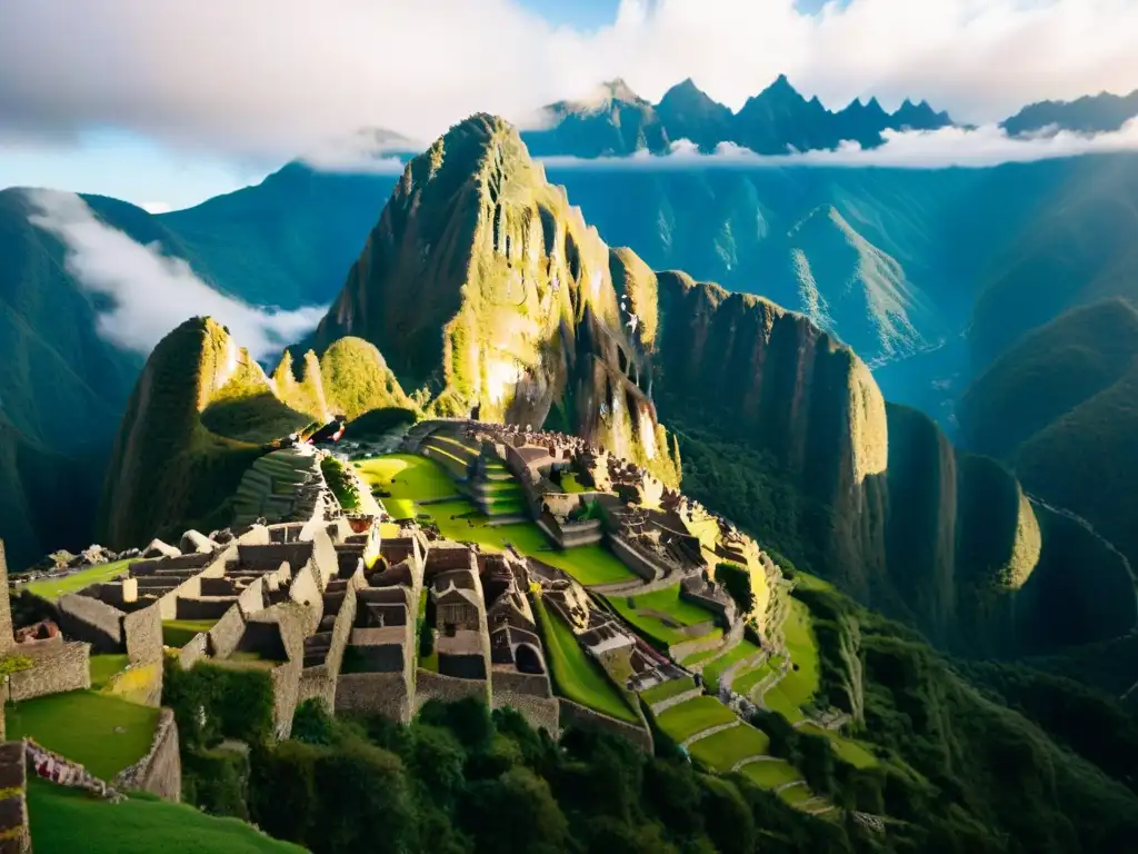 Imagen detallada de Machu Picchu en los Andes con arquitectura indígena para futuro sostenible