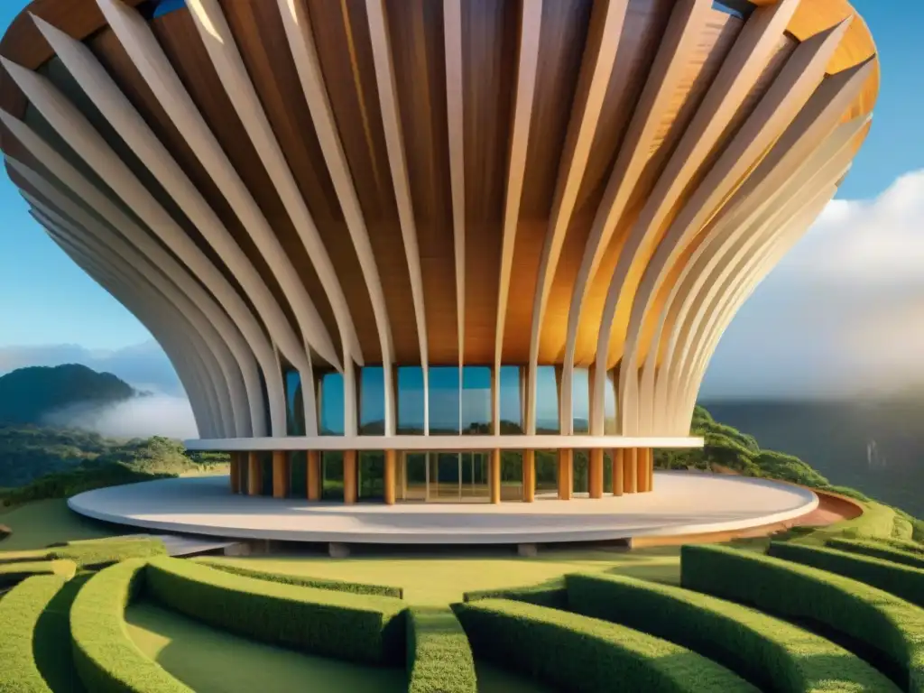 Imagen detallada del icónico 'Museo Xaxim' en Brasil, arquitectura indígena inspirada en naturaleza