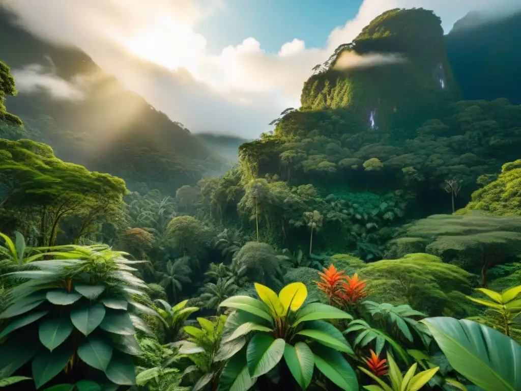 Imagen de un exuberante bosque tropical con plantas indígenas para suplementos naturales indígenas efectividad