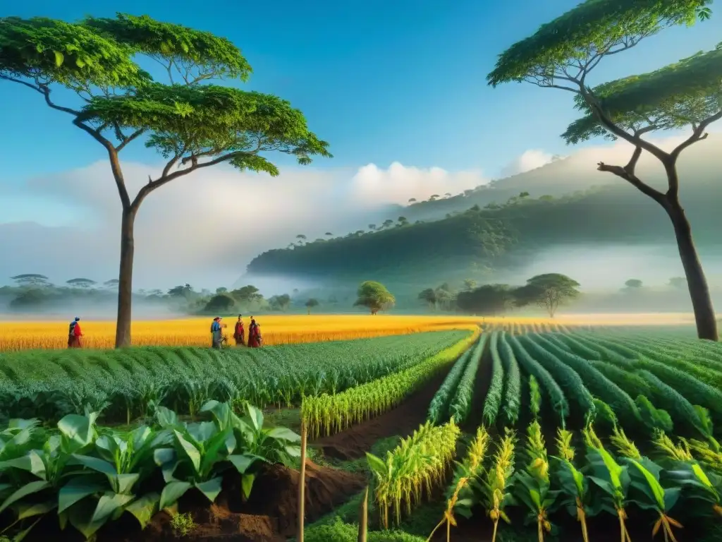 Imagen sorprendente de agroforestería indígena sostenible en armonía con la naturaleza y tradición