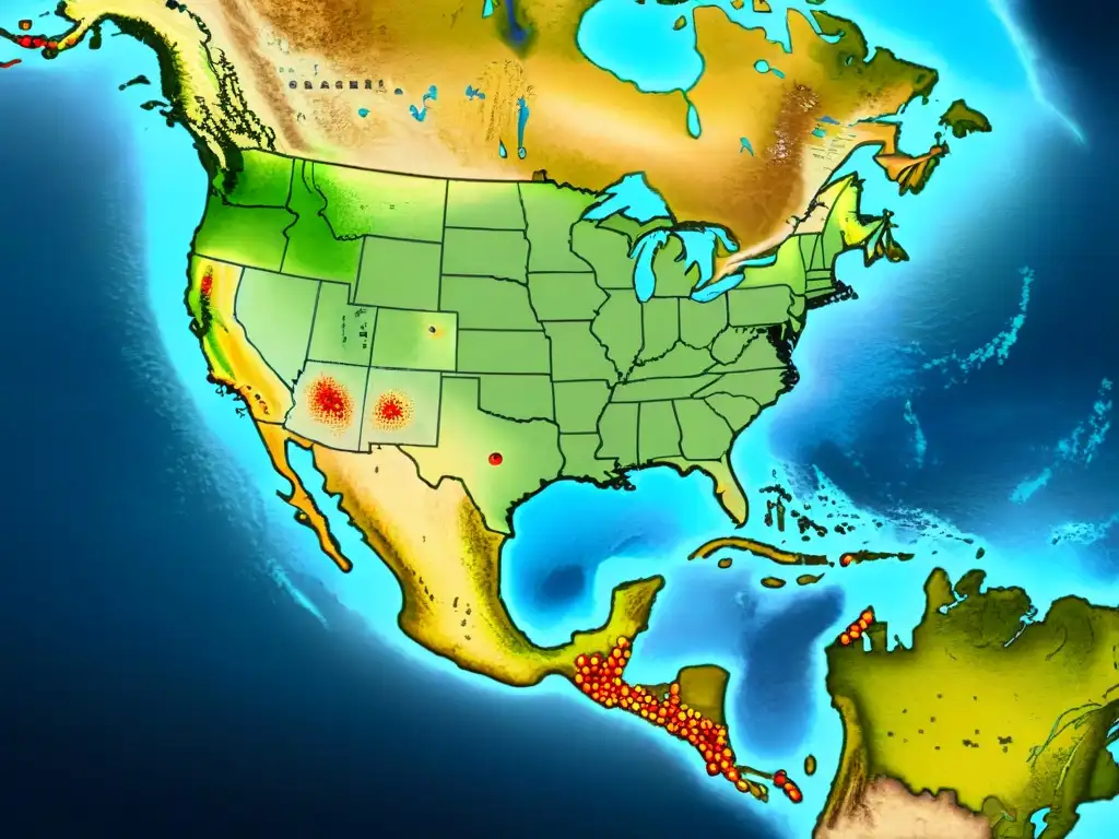 Impactante mapa detallado de las enfermedades en la conquista de América, mostrando la devastación en las poblaciones indígenas