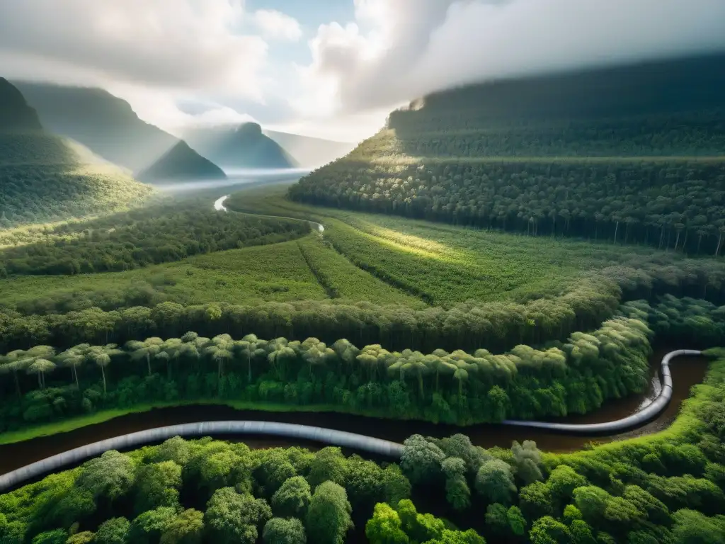 El imponente contraste entre la naturaleza exuberante y un oleoducto en tierras indígenas