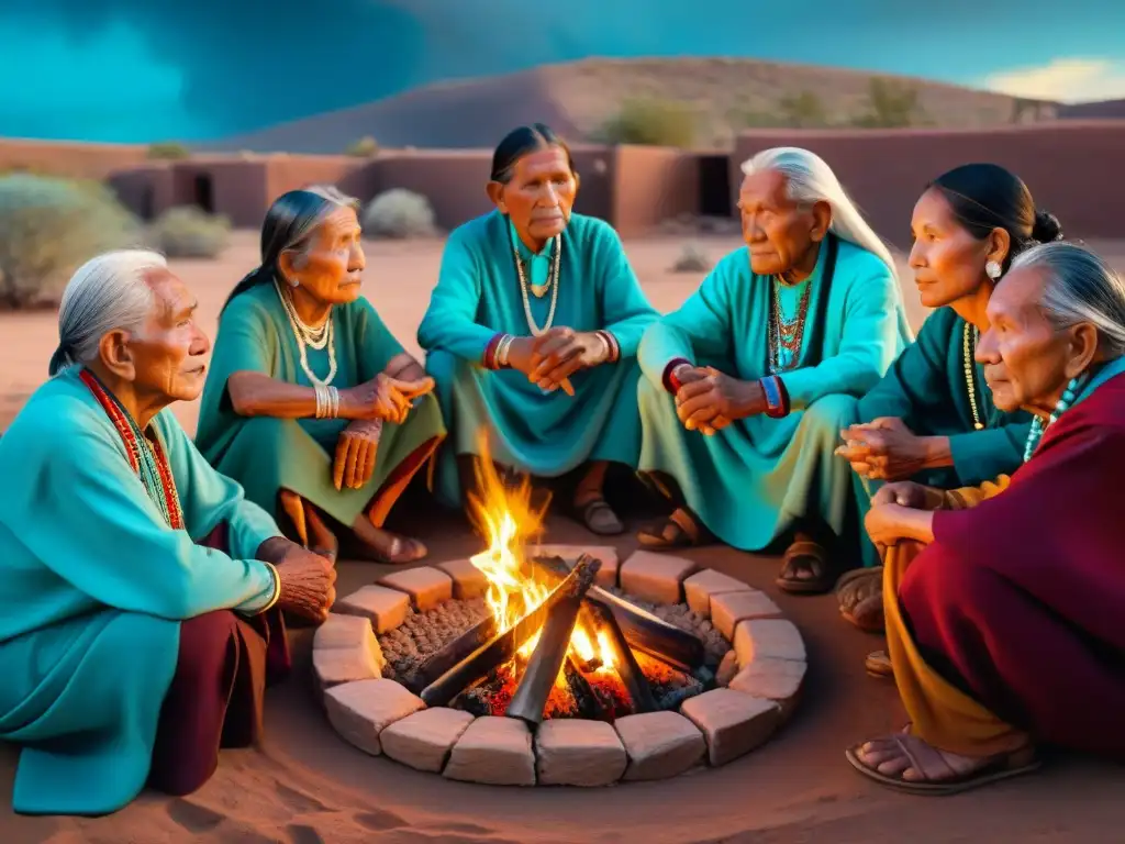 Importancia de los ancianos en la transmisión de la cultura Hopi: sabiduría, tradición y riqueza cultural en un círculo alrededor del fuego