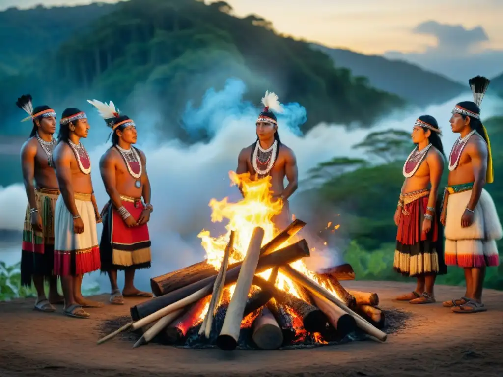 Riqueza cultural: ceremonia ancestral al atardecer Importancia de preservar lenguas indígenas y tradiciones en emotiva ceremonia alrededor de fogata al atardecer