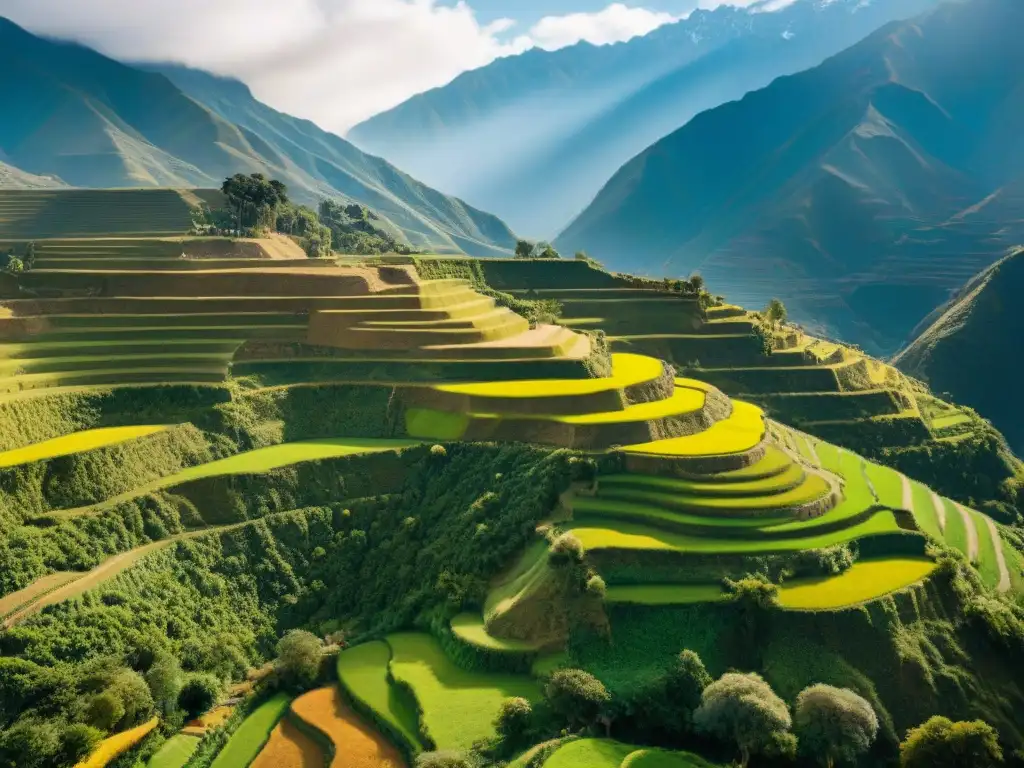 Increíbles terrazas agrícolas de las culturas precolombinas en los Andes, testimonio de su ingeniería agrícola