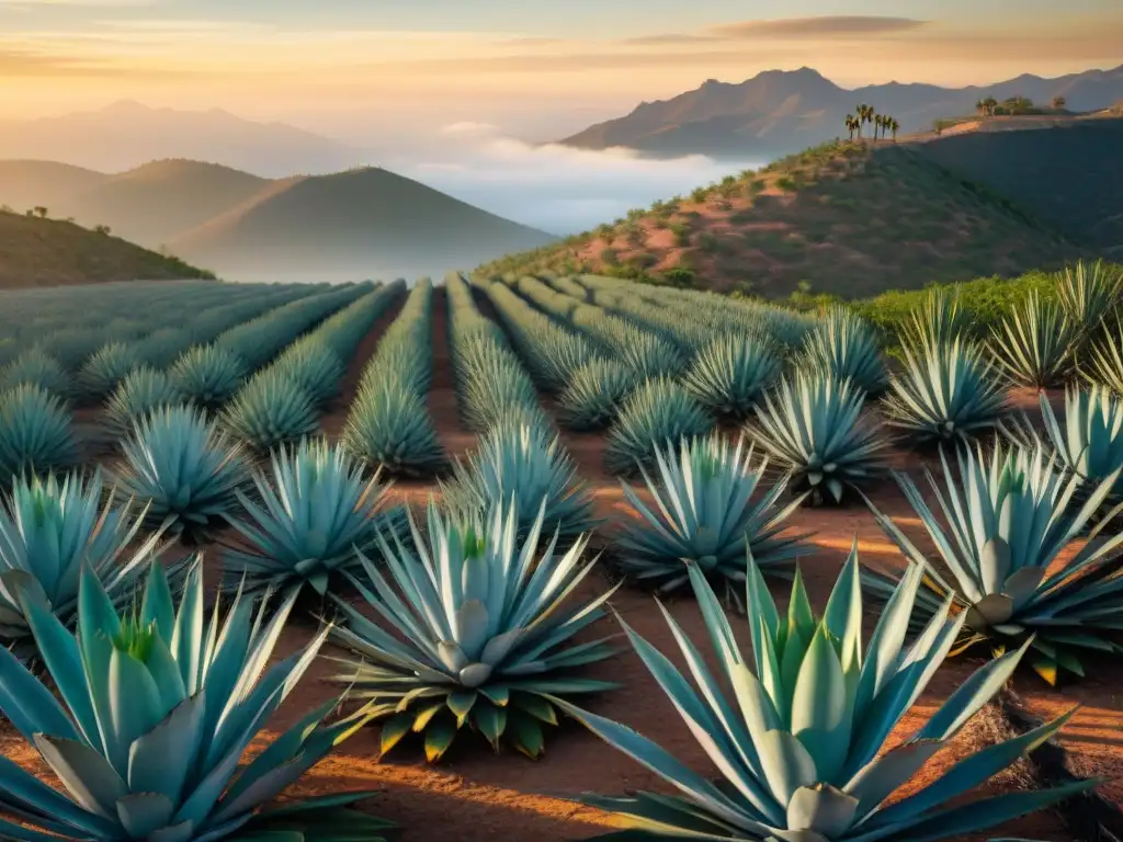 Indígenas mexicanos cosechando agave bajo el sol para hacer pulque