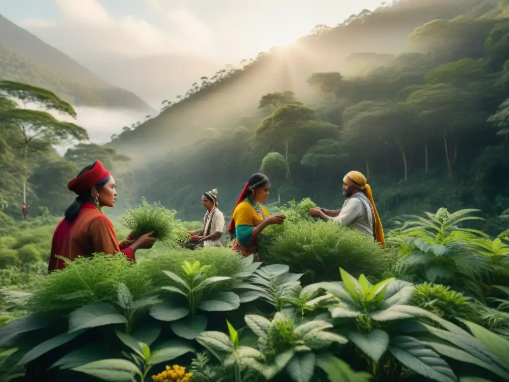 Indígenas recolectando plantas en la selva: suplementos naturales indígenas populares