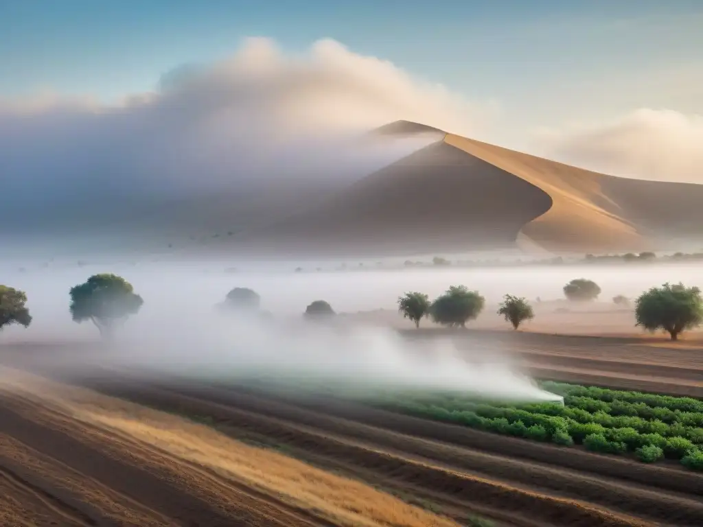 Innovador sistema de captura de niebla para agricultura en desierto árido