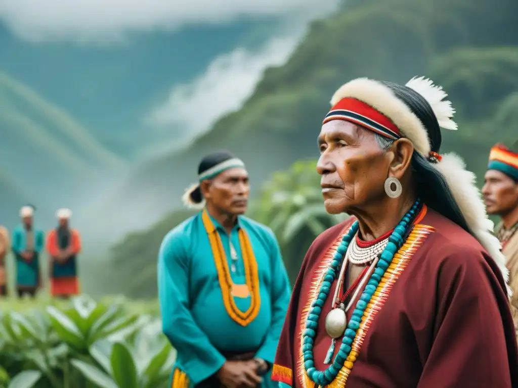 'Intercambio cultural con comunidades indígenas: Escena documental de sabiduría ancestral y tradiciones coloridas