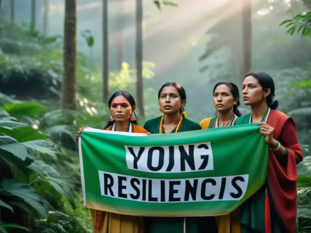 Jóvenes indígenas luchando por el medio ambiente en el bosque