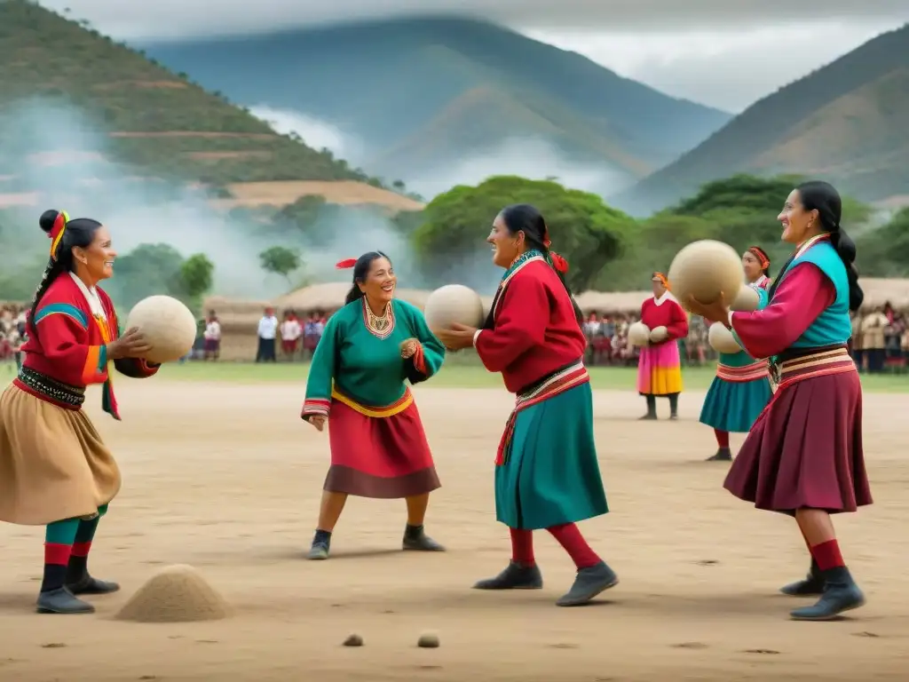 Juegos ancestrales en comunidades indígenas: Purépecha jugando pelota con pasión y tradición en Michoacán