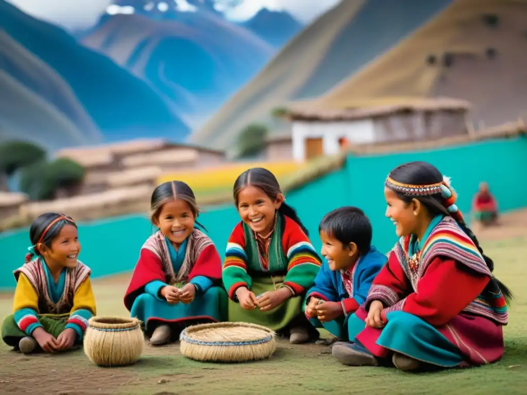 Juegos tradicionales fortalecen identidad cultural de niños indígenas andinos