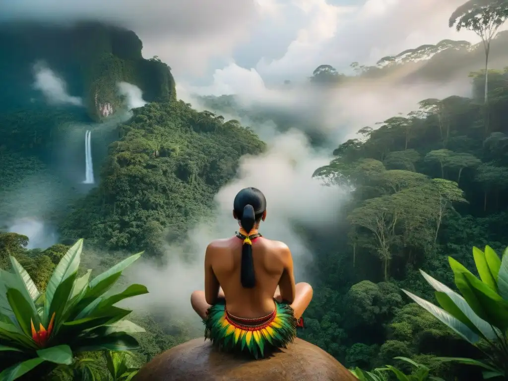 Juventud amazónica preservando ancestral cultura con ritual en la selva