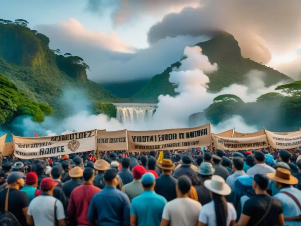 Manifestación de líderes Kichwa frente a la Corte Interamericana de Derechos Humanos en defensa de la lucha indígena en derechos humanos