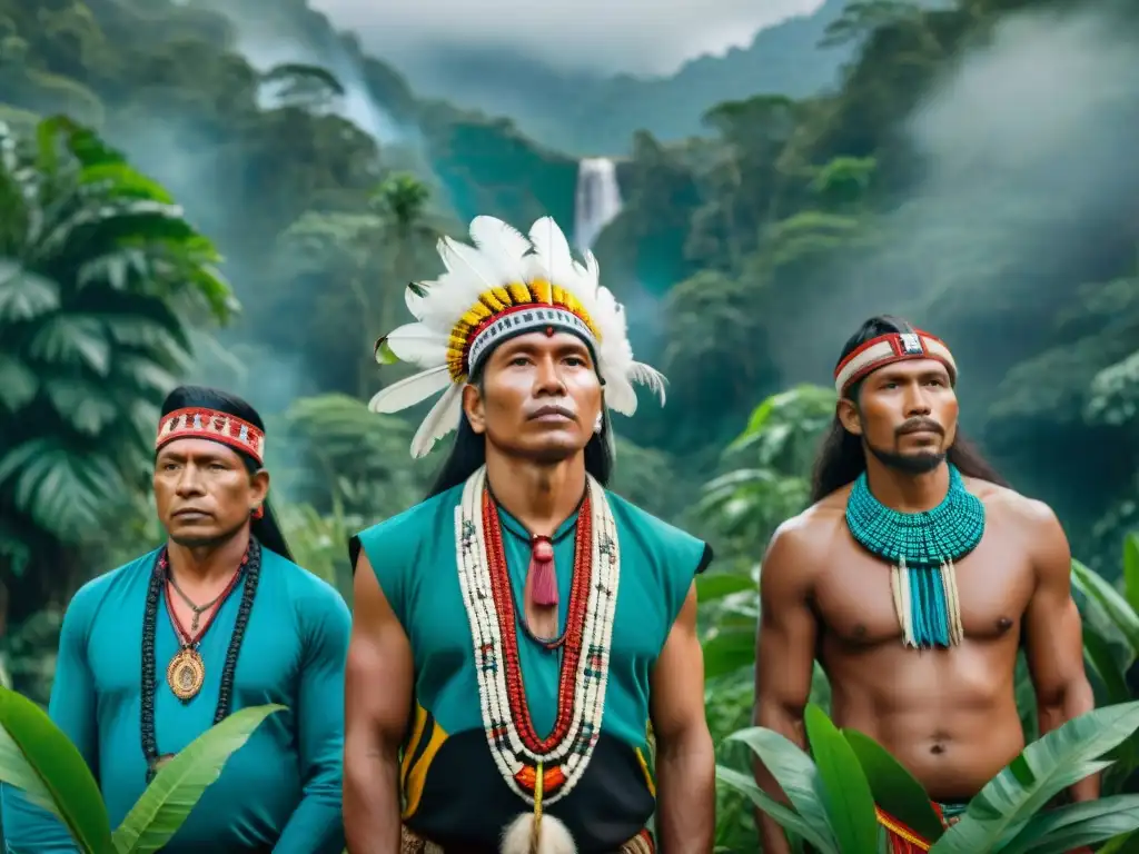 Líderes indígenas en la selva, defensa de derechos territoriales en América