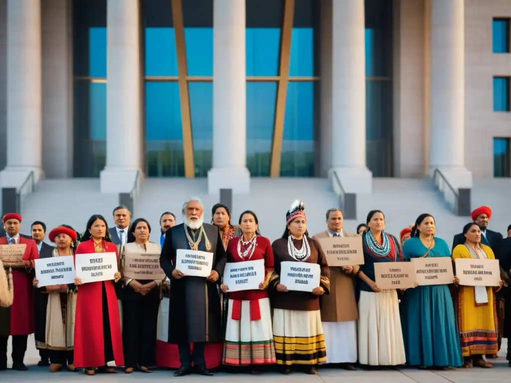 Líderes indígenas unidos frente a la Corte en luchas territoriales pueblos indígenas Corte