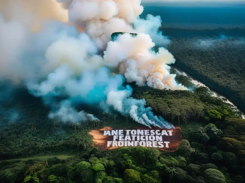 Lucha de pueblos indígenas en la Amazonía: contraste entre destrucción y preservación en protesta pacífica con mensajes de conservación