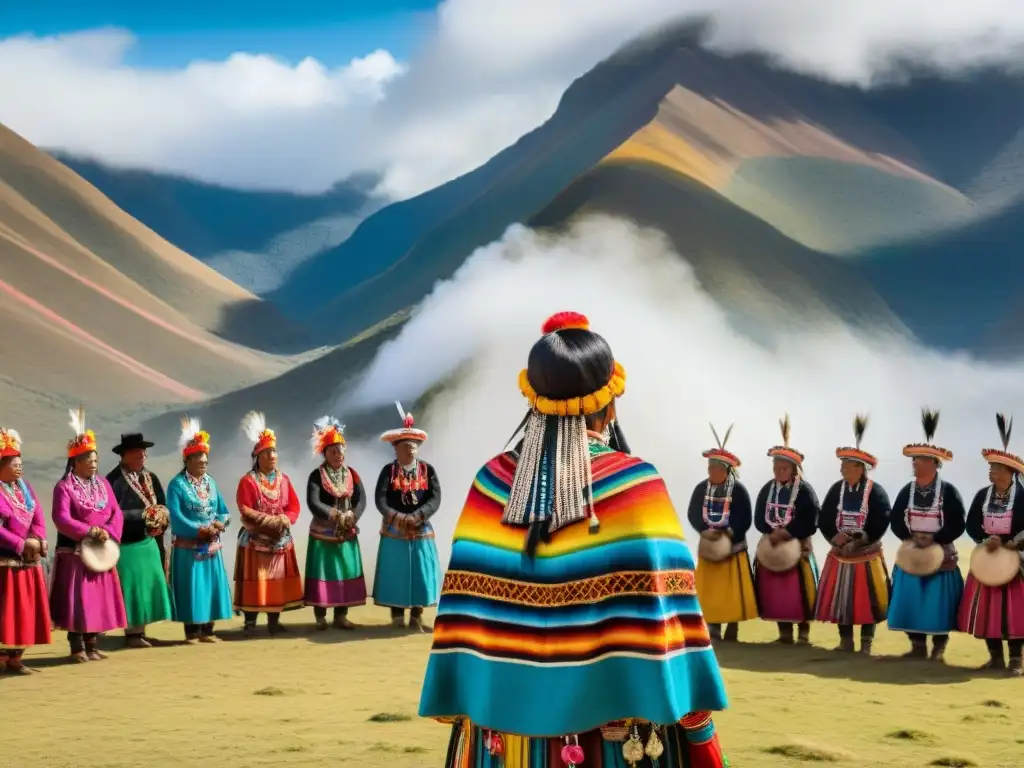 Majestuoso Tinku: mujeres Quechua danzan en ceremonia tradicional frente a los Andes