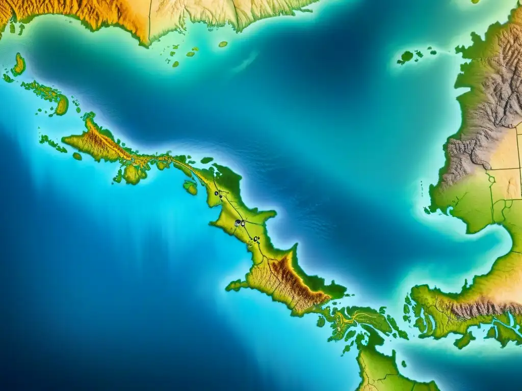 Mapa colonial detallado muestra impacto cartografía colonial en culturas indígenas, límites precisos entre territorios