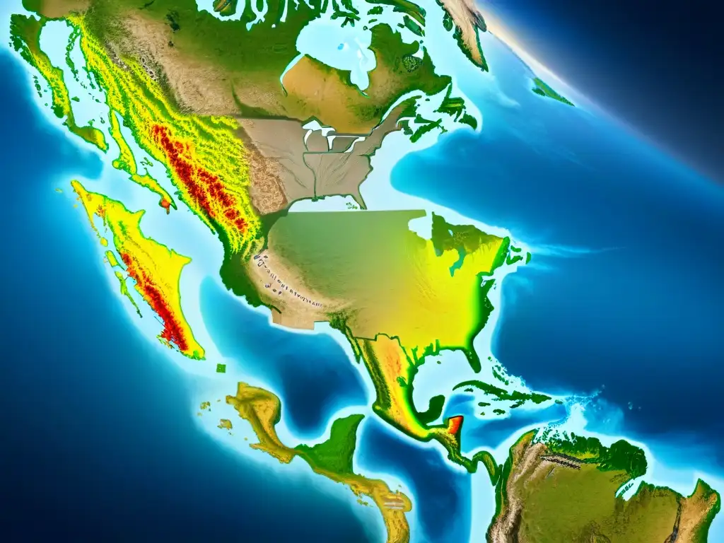 Mapa detallado de las lenguas indígenas en América, mostrando su distribución y conexiones en un paisaje diverso